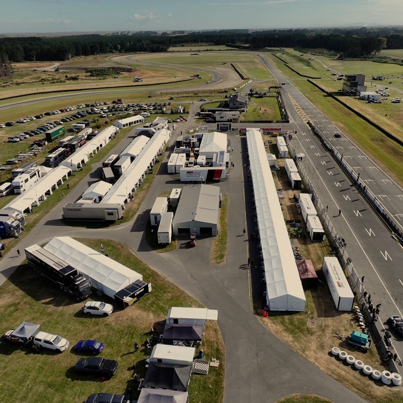 Silver Fern Marquees racing event setup photo 3